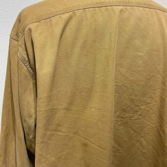 VINTAGE LL Bean Flannel Lined Work Shirt Jac Jacket Brown XXL Duck Heavy Duty - Picture 5 of 12
